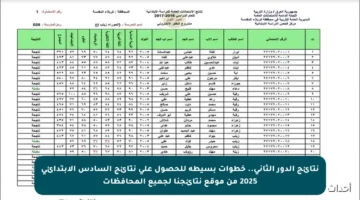 نتائج الدور الثاني..  خطوات بسيطة للحصول على نتائج السادس الابتدائي 2025 من موقع نتائجنا لجميع المحافظات
